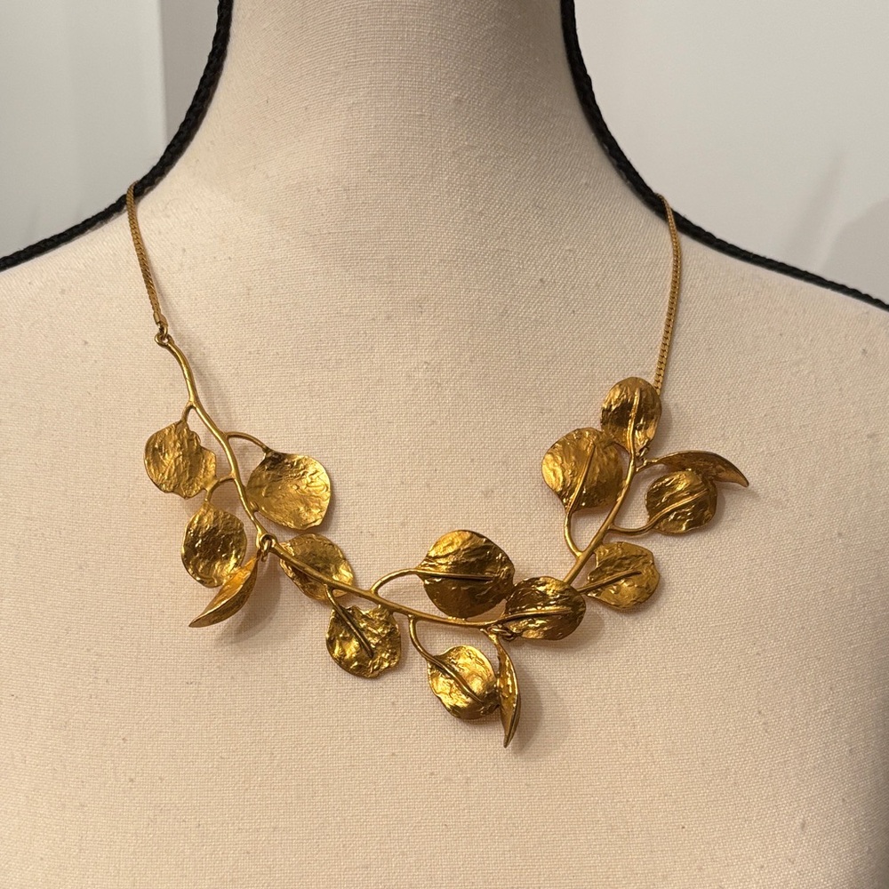 Zara Gold Leaf Vine Necklace